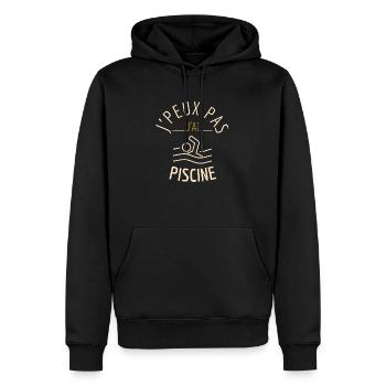 J'peux Pas J'Ai Piscine - Sweat à capuche Premium bio Homme - noir - Devant - Nico (187cm)