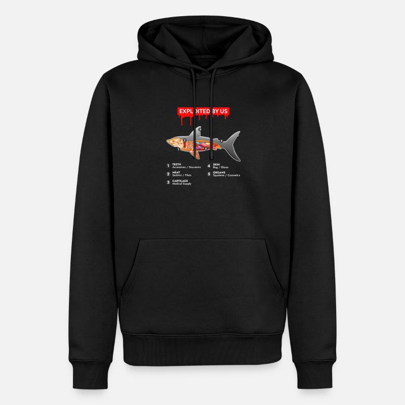 Danger Shark Exploited - Männer Premium Bio Hoodie - Schwarz