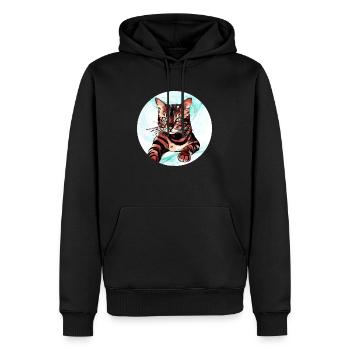 Bengal 1 - Männer Premium Bio Hoodie - Schwarz - Vorne - Nico (187cm)