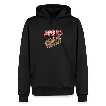 APERO BOUCHON - Sweat à capuche Premium bio Homme - noir - Devant - Nico (187cm)