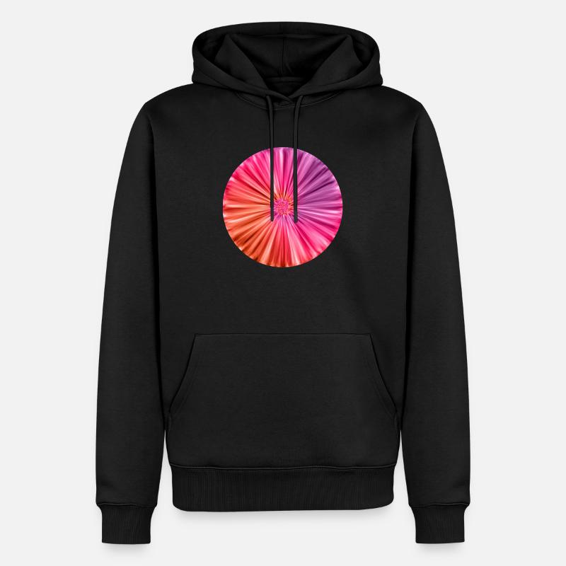 Tie Dye Floral Pattern - Männer Premium Bio Hoodie - Schwarz