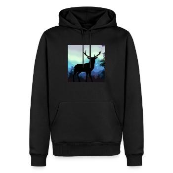Cerf - Sweat à capuche Premium bio Homme - noir - Devant - Nico (187cm)