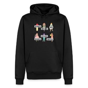 Divorced beheaded died survived - Six the musical - Men’s Premium Organic Hoodie - black - Front - Nico (187cm)