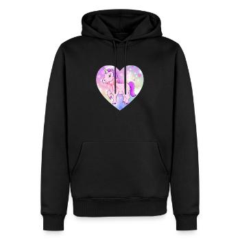 Einhorn - Männer Premium Bio Hoodie - Schwarz - Vorne - Nico (187cm)