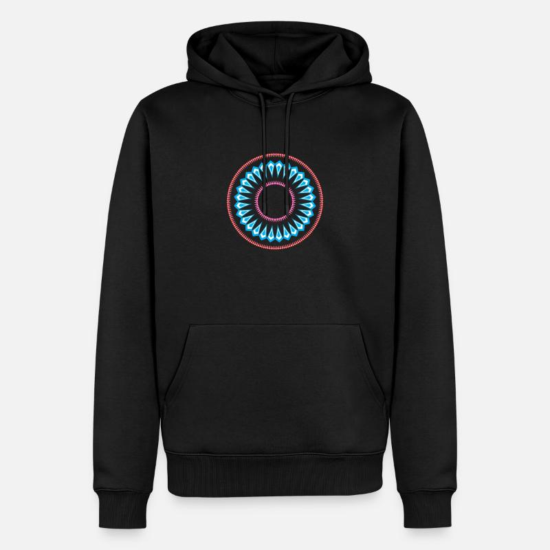 Einfaches Mandala-Designmuster - Männer Premium Bio Hoodie - Schwarz