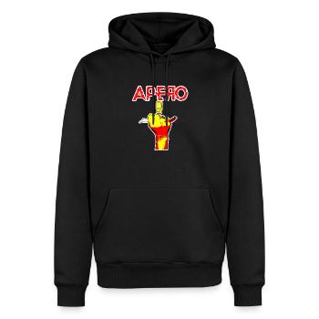 APERO MAIN BAD GIRL - Sweat à capuche Premium bio Homme - noir - Devant - Nico (187cm)