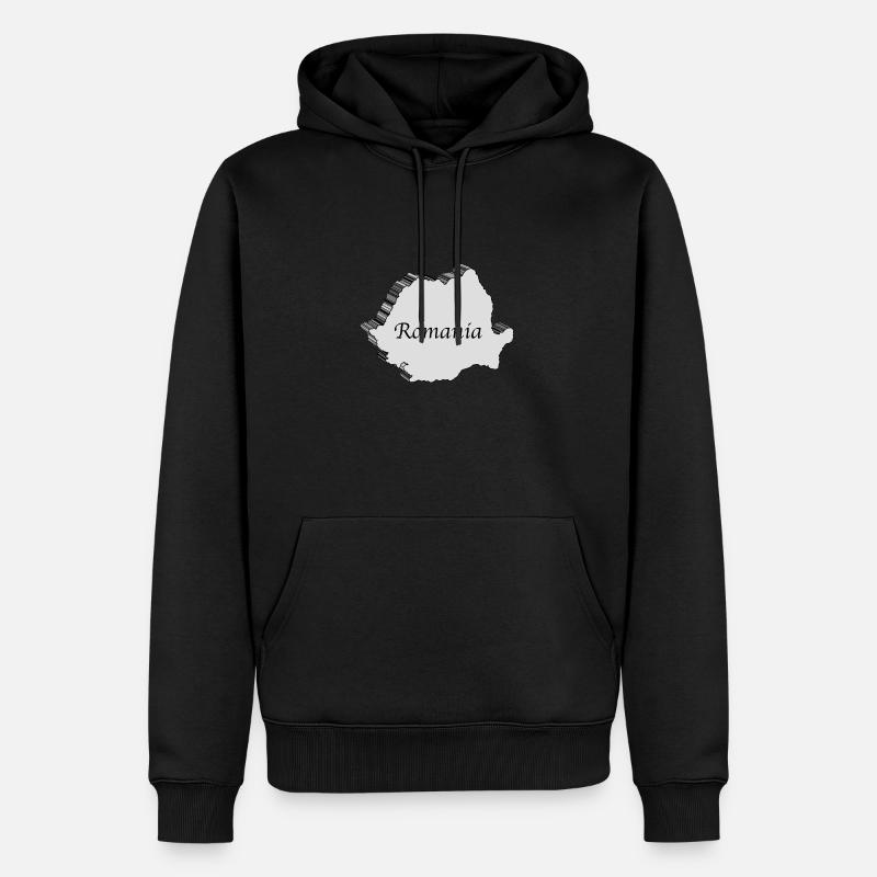 Carte 3D de la Roumanie - Sweat à capuche Premium bio Homme - noir