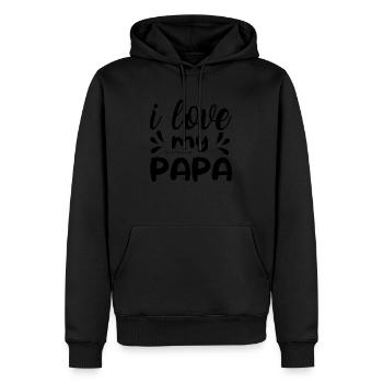 I love my Papa - Männer Premium Bio Hoodie - Schwarz - Vorne - Nico (187cm)