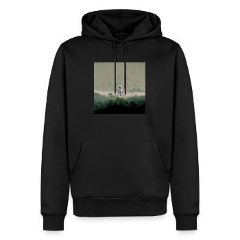 Lonely Voyager 010 - Männer Premium Bio Hoodie - Schwarz - Vorne - Nico (187cm)
