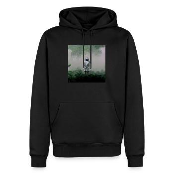 Lonely Voyager 028 - Männer Premium Bio Hoodie - Schwarz - Vorne - Nico (187cm)