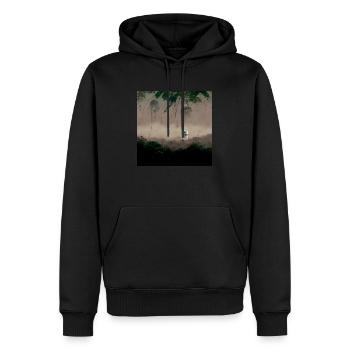 Lonely Voyager 021 - Männer Premium Bio Hoodie - Schwarz - Vorne - Nico (187cm)