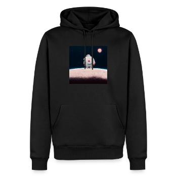 Lonely Voyager 022 - Männer Premium Bio Hoodie - Schwarz - Vorne - Nico (187cm)