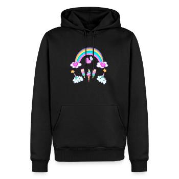 Eishorn Arc-en-ciel - Sweat à capuche Premium bio Homme - noir - Devant - Nico (187cm)