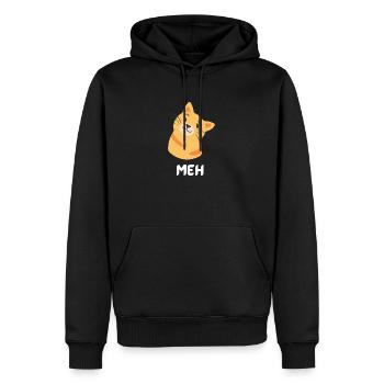 drôle de chat meh - Sweat à capuche Premium bio Homme - noir - Devant - Nico (187cm)