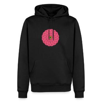 symmetrische rosa und gelbe Blume - Männer Premium Bio Hoodie - Schwarz - Vorne - Nico (187cm)