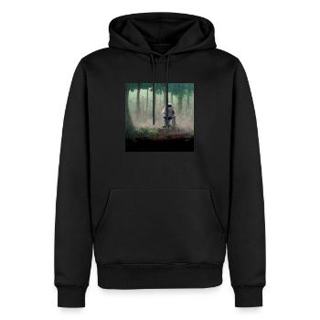 Lonely Voyager 041 - Männer Premium Bio Hoodie - Schwarz - Vorne - Nico (187cm)