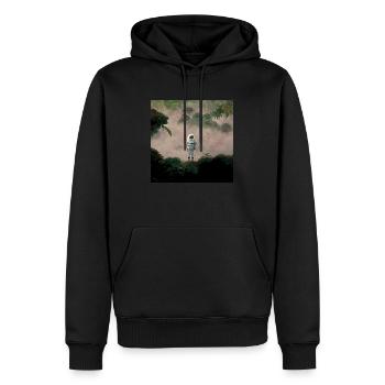 Lonely Voyager 080 - Männer Premium Bio Hoodie - Schwarz - Vorne - Nico (187cm)