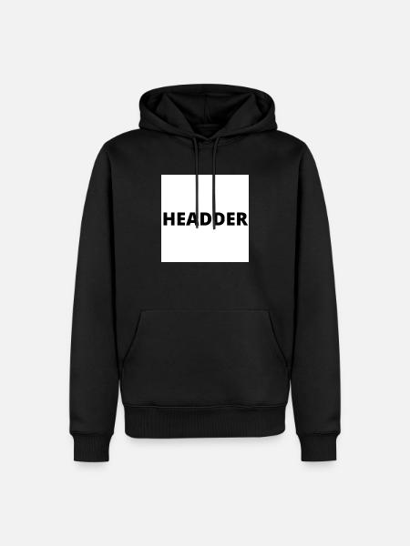 "HEADDER" design in black - Men’s Premium Organic Hoodie - black