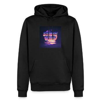 Game Over Rétro - Sweat à capuche Premium bio Homme - noir - Devant - Nico (187cm)