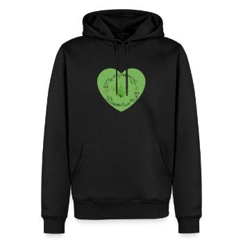 Cœur vert - Sweat à capuche Premium bio Homme - noir - Devant - Nico (187cm)