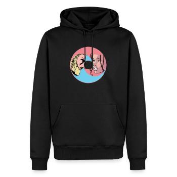 ASK EMBLA - Männer Premium Bio Hoodie - Schwarz - Vorne - Nico (187cm)