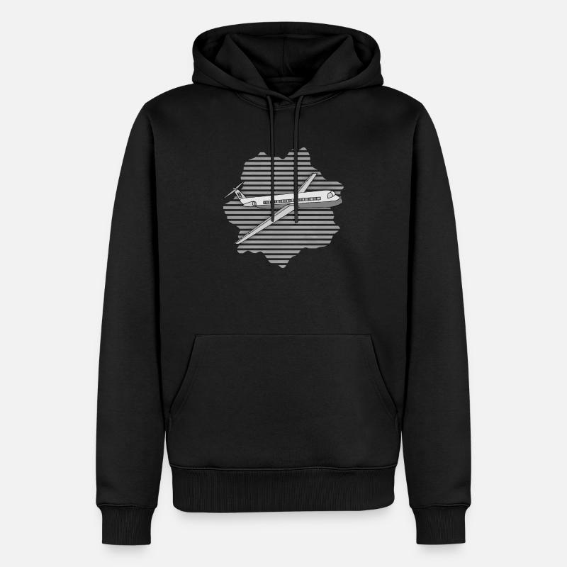 Flugzeug - Männer Premium Bio Hoodie - Schwarz