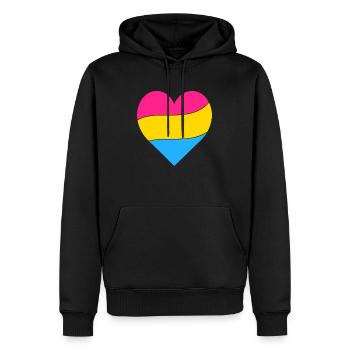 Pan Herz | Pride - Männer Premium Bio Hoodie - Schwarz - Vorne - Nico (187cm)