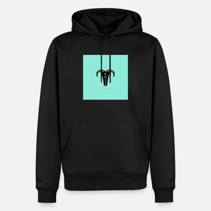 STERNZEICHEN Widder -blue- - Männer Premium Bio Hoodie - Schwarz