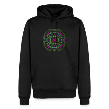 COLOR Flower 4 - Männer Premium Bio Hoodie - Schwarz - Vorne - Nico (187cm)
