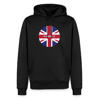 Wembley London - Männer Premium Bio Hoodie - Schwarz - Vorne - Nico (187cm)