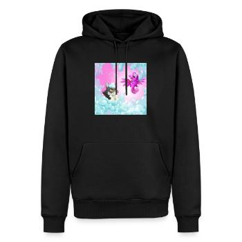 Chats mignons dans le bain - Sweat à capuche Premium bio Homme - noir - Devant - Nico (187cm)
