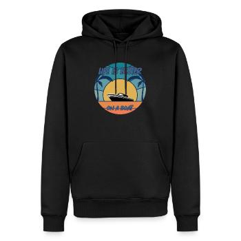Boat Captain Gift Ship Boat Owner Captain - Men’s Premium Organic Hoodie - black - Front - Nico (187cm)
