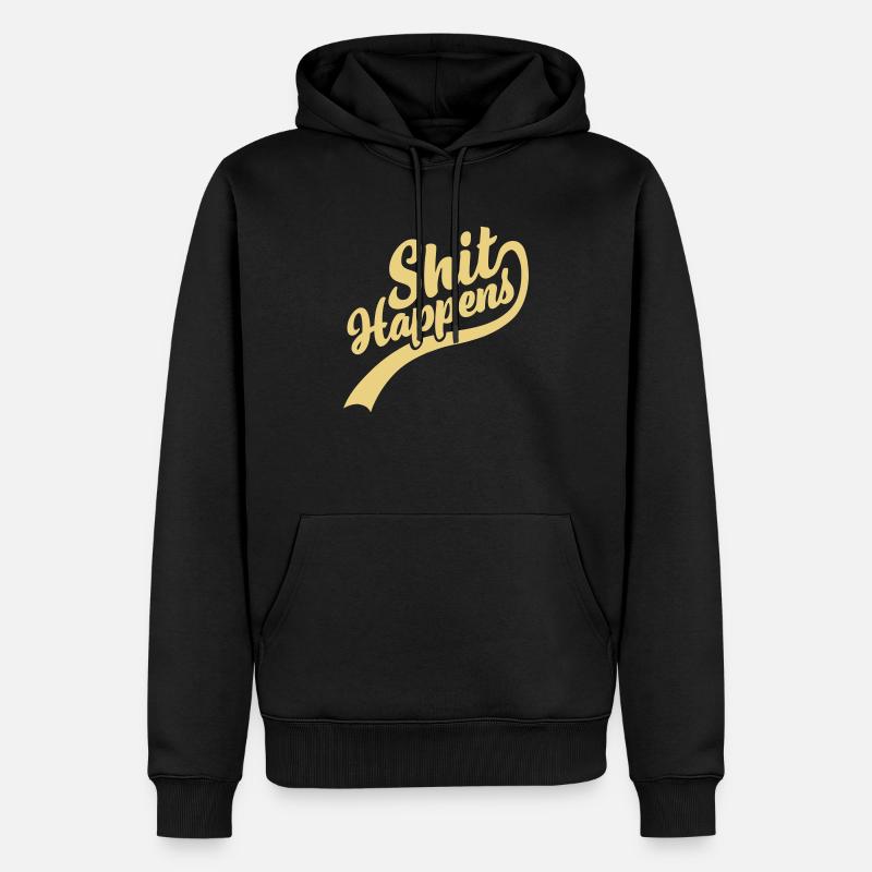 La merde arrive lettrage Citation - Sweat à capuche Premium bio Homme - noir