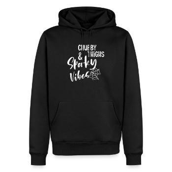 Cuisses potelées et vibrations effrayantes - Sweat à capuche Premium bio Homme - noir - Devant - Nico (187cm)