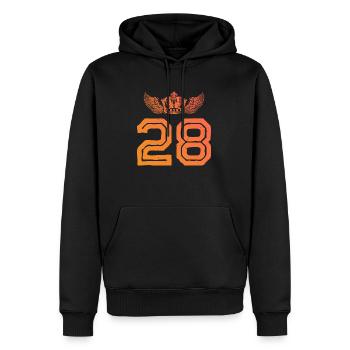 28 Couronne numérique - Sweat à capuche Premium bio Homme - noir - Devant - Nico (187cm)