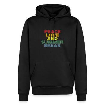 Peace Love and Summer Break Retro Vintage - Men’s Premium Organic Hoodie - black - Front - Nico (187cm)