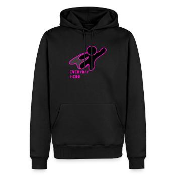 Si vous êtes aussi un héros du quotidien (rose) - Sweat à capuche Premium bio Homme - noir - Devant - Nico (187cm)