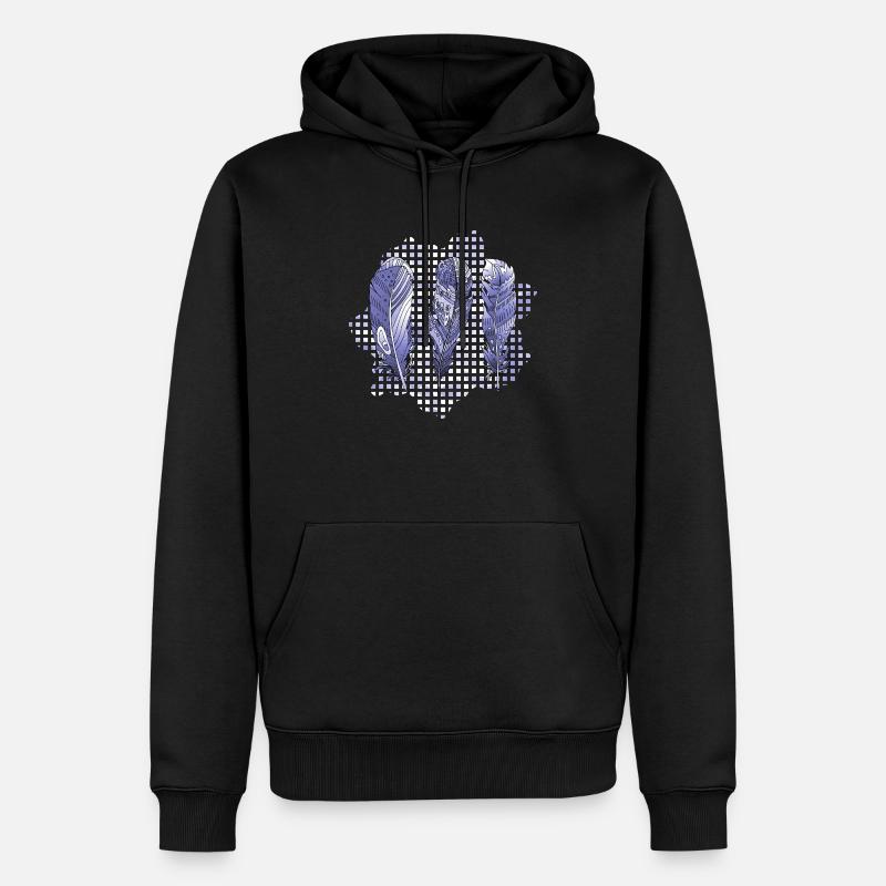 Feder - Männer Premium Bio Hoodie - Schwarz