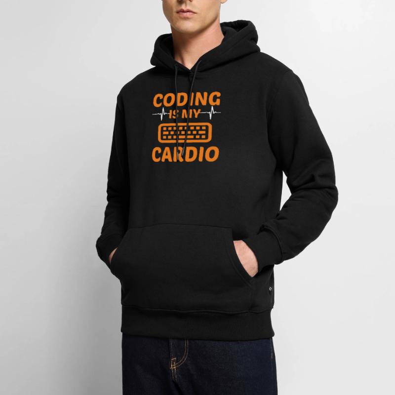 Coding Is My Cardio Programming Coder Computer Gee Männer Premium Bio Hoodie