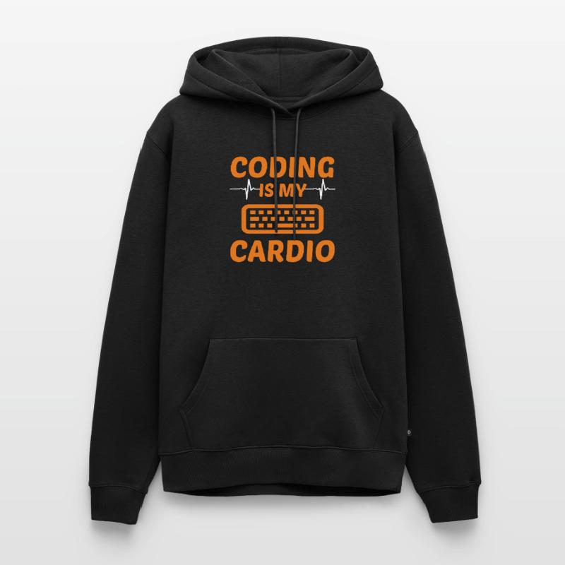 Coding Is My Cardio Programming Coder Computer Gee Männer Premium Bio Hoodie