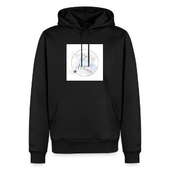 Sois heureux - Sweat à capuche Premium bio Homme - noir - Devant - Nico (187cm)
