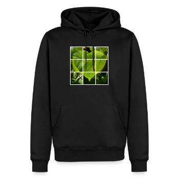 Coeur vert - Sweat à capuche Premium bio Homme - noir - Devant - Nico (187cm)