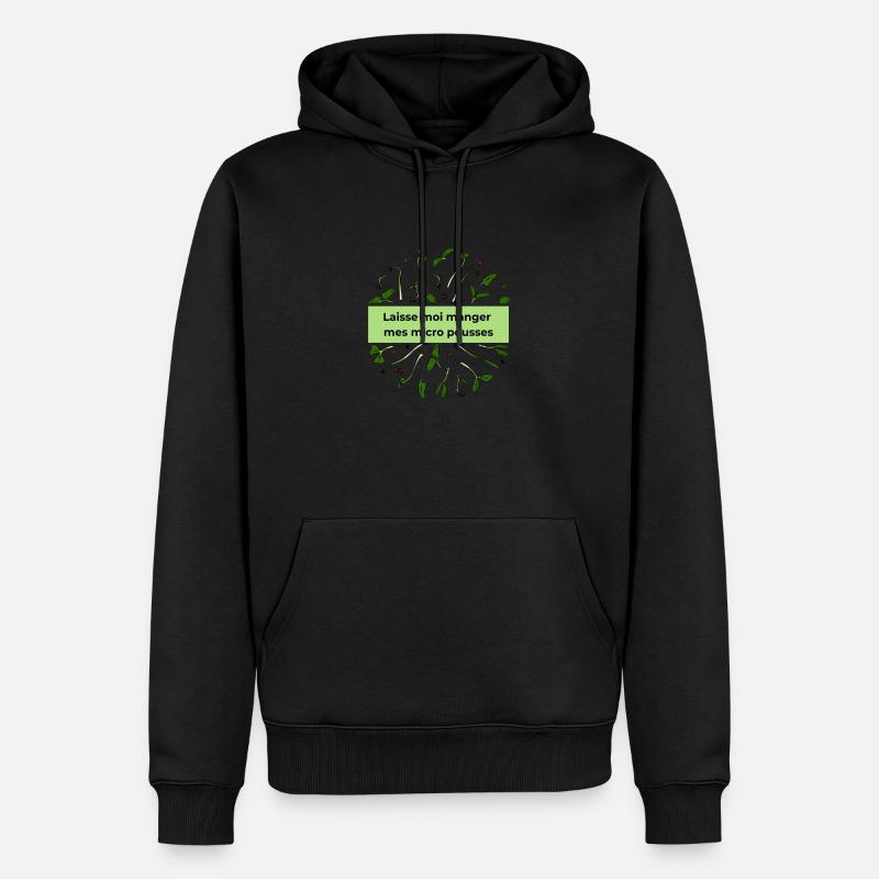 Laisse moi manger mes micropousses - Sweat à capuche Premium bio Homme - noir