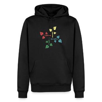 nature retro plants nature conservation garden friends - Men’s Premium Organic Hoodie - black - Front - Nico (187cm)