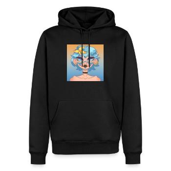 Golden ocean - Herre Premium økologisk hoodie - sort - Foran - Nico (187cm)