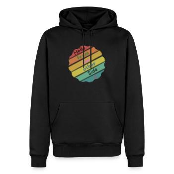 Hello from the other Side - Pride Summer Vintage - Männer Premium Bio Hoodie - Schwarz - Vorne - Nico (187cm)
