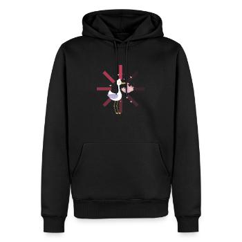 Annonce de grossesse fille cadeau humour - Sweat à capuche Premium bio Homme - noir - Devant - Nico (187cm)