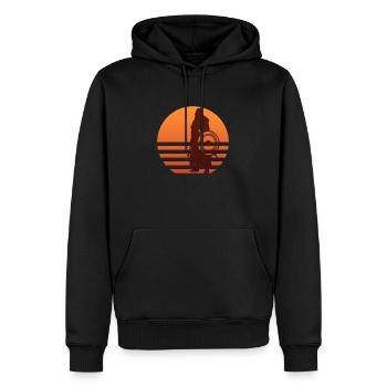 in der nordischen Morgendämmerung !! - Männer Premium Bio Hoodie - Schwarz - Vorne - Nico (187cm)