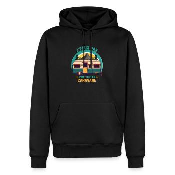 Je peux Pas je me tire en Caravane drôles cadeau - Sweat à capuche Premium bio Homme - noir - Devant - Nico (187cm)