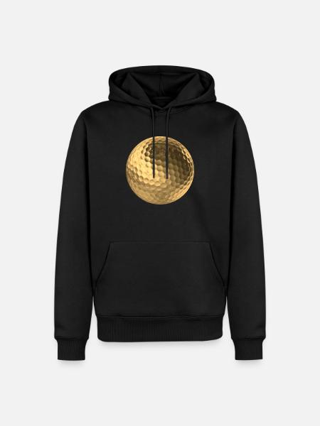 Golden Golfball 3D - Männer Premium Bio Hoodie - Schwarz